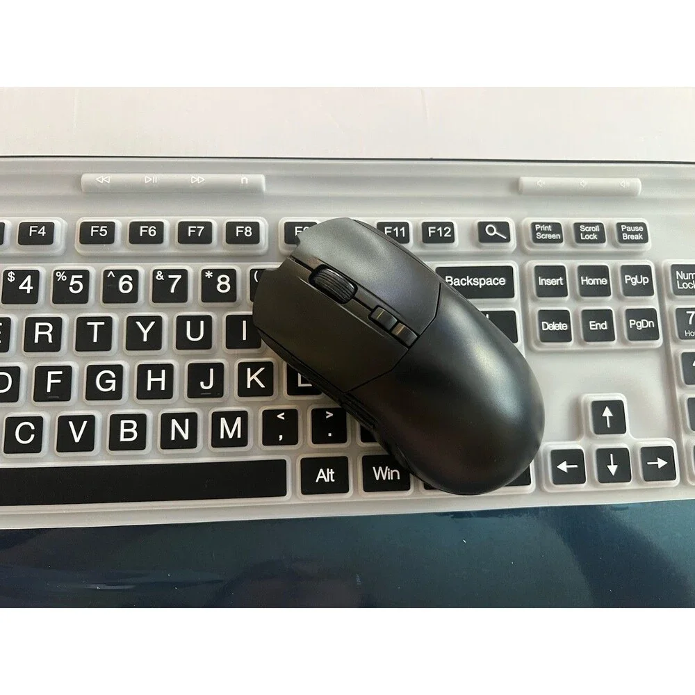Silent Wireless Keyboard and Mouse Combo - Keyboard with Large Print Cover,